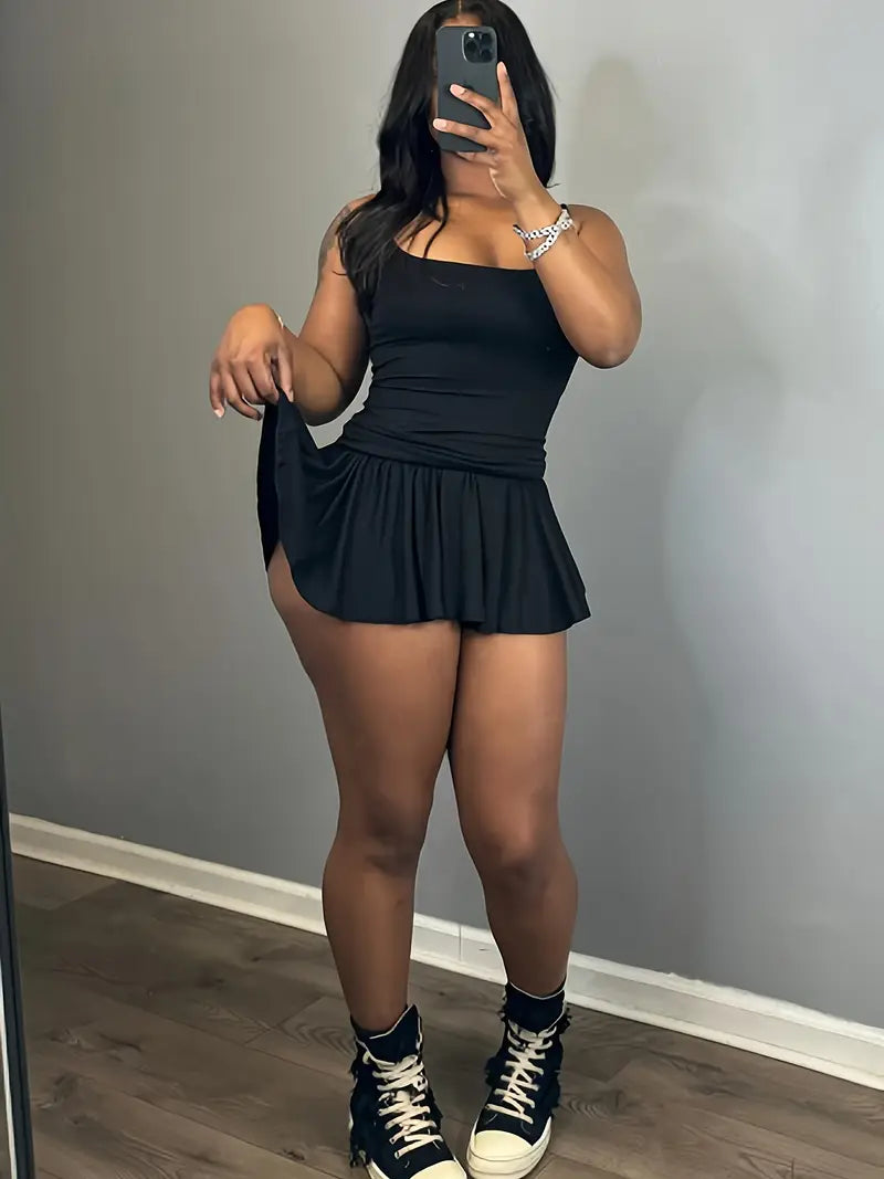 Conjunto de Top de Cintura Estilizado para Mujeres y Falda