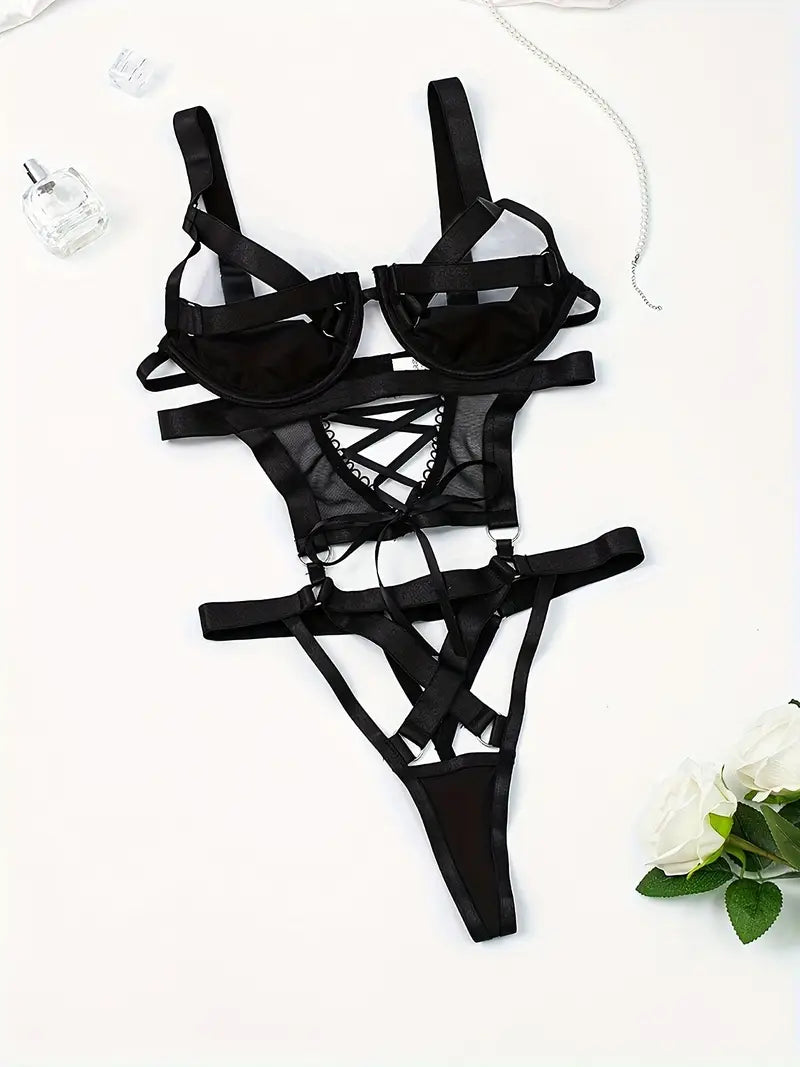 1pc Mujeres Sexy Club Estilo de una pieza Bodysuit